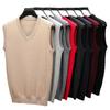 Men's V-neck Wool Vest: Thick Autumn/Winter Sweater for All Ages