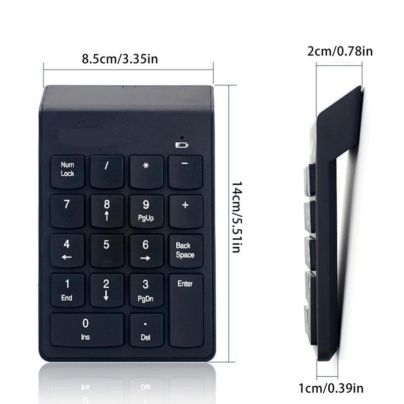 Slim Wireless Mini Usb Numeric Keyboard 2.4G Digital Keyboard 18 Keys For Accounting Teller Bank