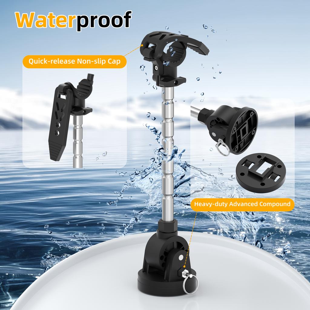 Trolling Motor Stabilizer Mount Applicable for Minn Kota Terrova/Riptide Ulterra/Riptide PowerDrive & Marine-Grade Adjustable