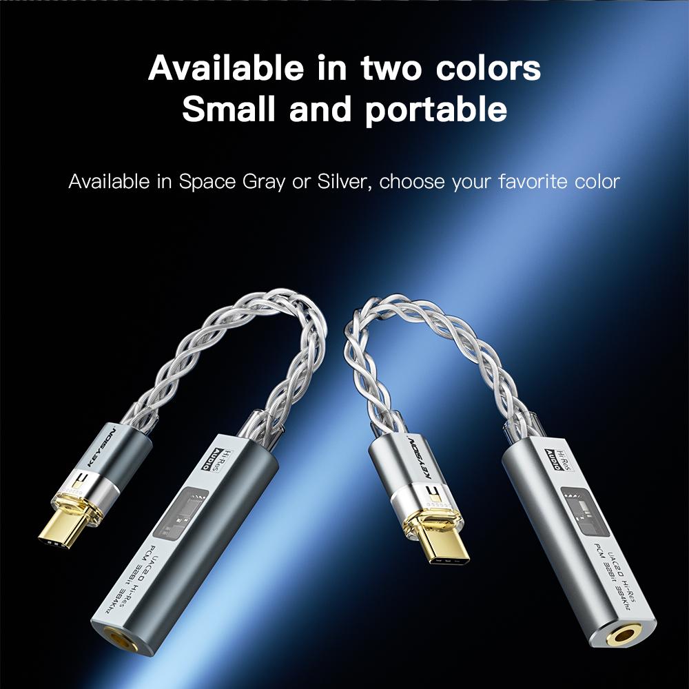 KEYSION USB C Type-C To 3.5mm DAC CX31993 MAX97220 Dual Chip Digital Audio Amplifier UAC2.0 HiFi Audio Adapter AMP 32bit 384KHz