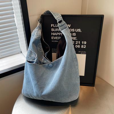 Freizeit pendler große kapazität denim tasche frauen neue alle-spiel kette schulter tasche Tote tasche eimer tasche