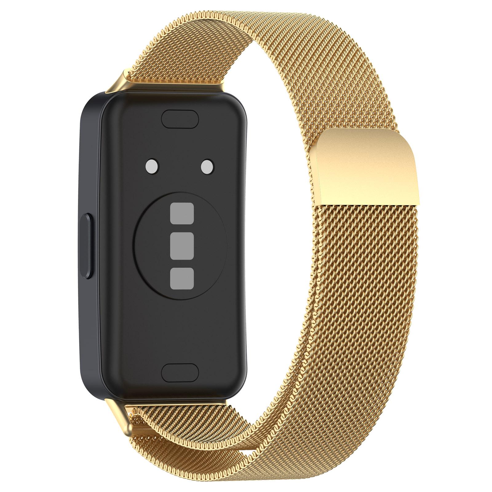 

Mesh Style Watch Strap For Huawei Band 8/Band 8 NFC/Band 9/Band 9 NFC Milanese Metal Smart Band Watch Strap Replacement Part Gold