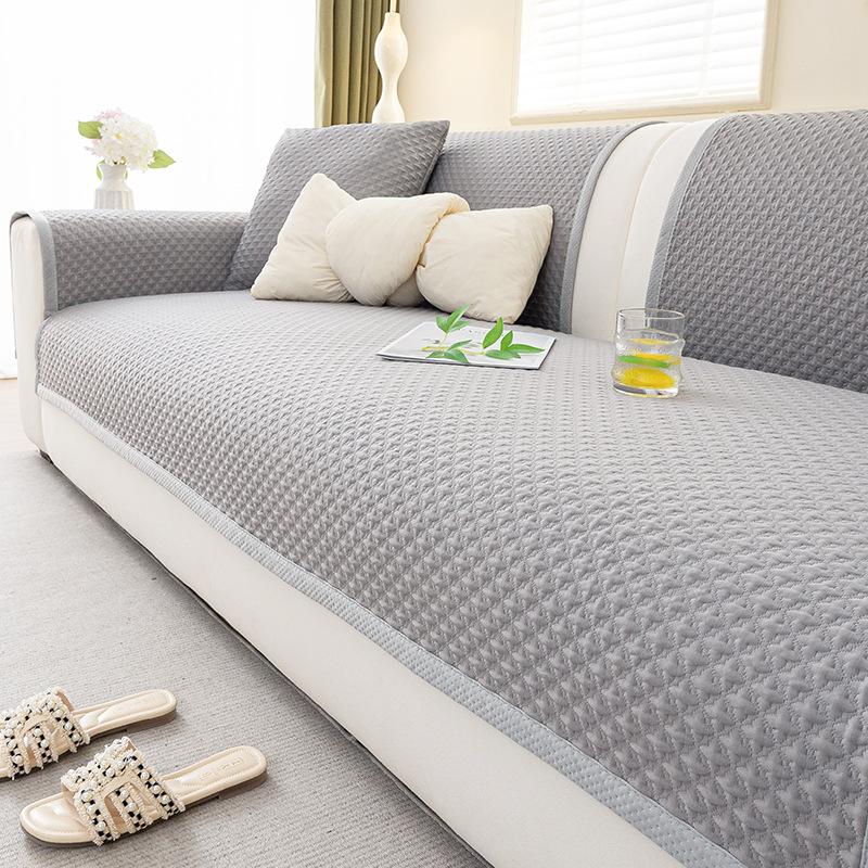 Summer Cool Doudou Ice Silk Sofa Cushion Mat Cushion Advanced Leather Sofa Cover  New Non-Slip Cover
