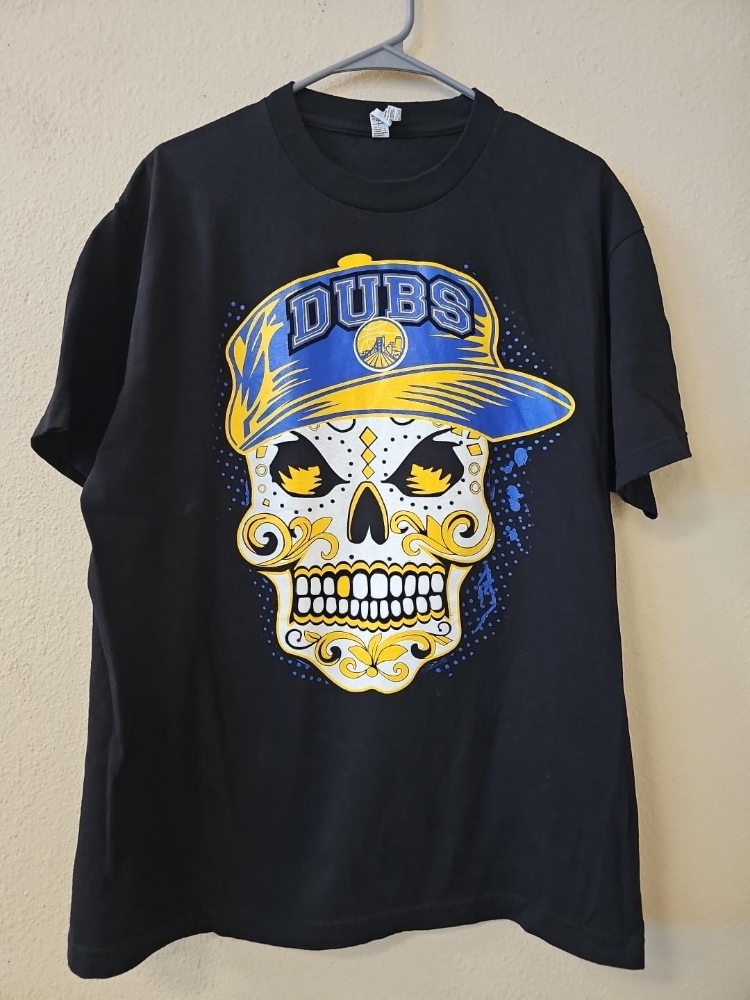 Golden State Warriors Basketball DUBS skeleton skull T Shirt Sz Large S