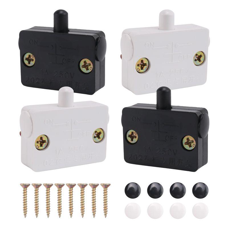 AEE4-4 Pcs Cabinet Door Switch Cabinet Lamp Switch Drawers Open On Close Door For 12V 24V 110V