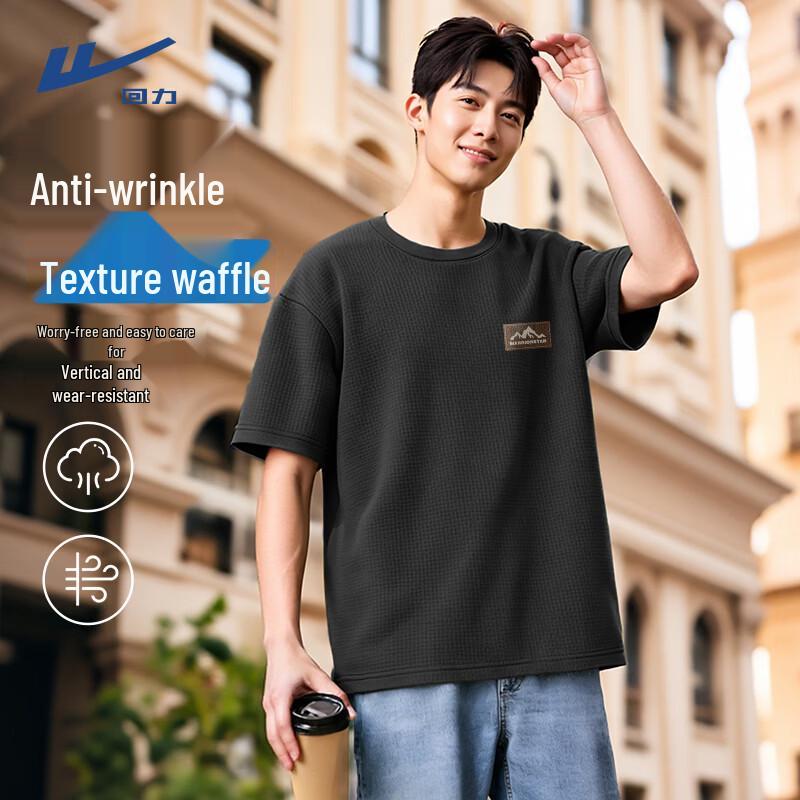 Warrior Men s Summer Wrinkle-Resistant Waffle Knit Athletic T-Shirt M