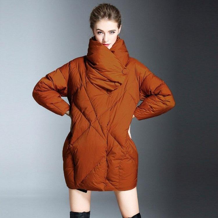 

High Quality Winter Women Coats Over Size Female Clothing with Pockets XL помаранчевий