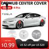 Samolepka na auto Tesla 4dílná pro Tesla Model 3 Model Y Kryty znaků Krytky nábojů 56mm Středové krytky nábojů pro Tesla Model Y X S 2016-2025 Au