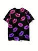 Summer Plus Size Ladies T-shirt 3D Printed Sexy Lips Women's Breathable T-Shirt Oversized Street Short Sleeve Round Neck T-Shirt