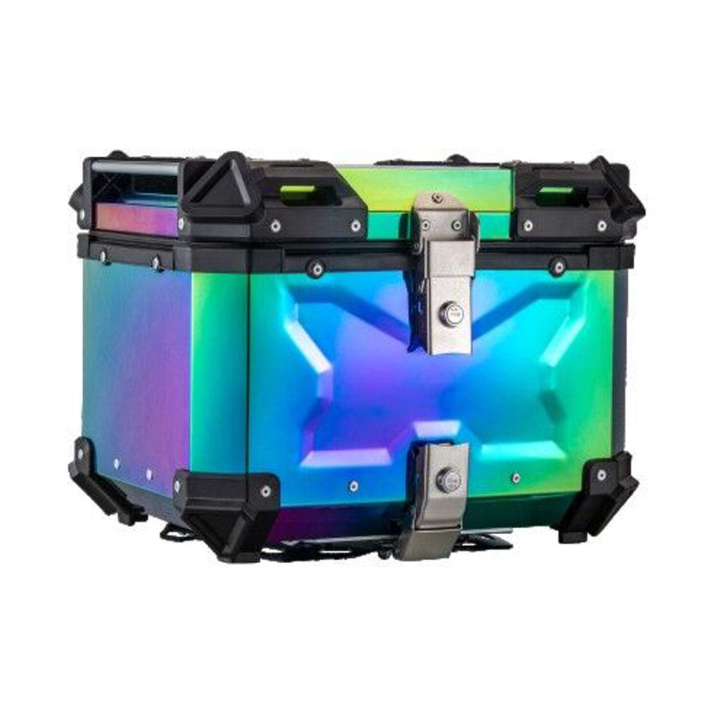 

45л задний багажник мотоцикла из нержавеющей стали чемодан для багажа быстросъемный ящик для хранения мотоцикла сзади разноцветный