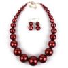 Elegant Large Pearl Necklace Set Exaggeration Neck Jewelry Big Ball Beads Chain Choker  Wedding