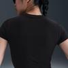 Nike Solid Color Round Neck Slim Fit Short Sleeve T-Shirt Women Tops Black HF9539-010