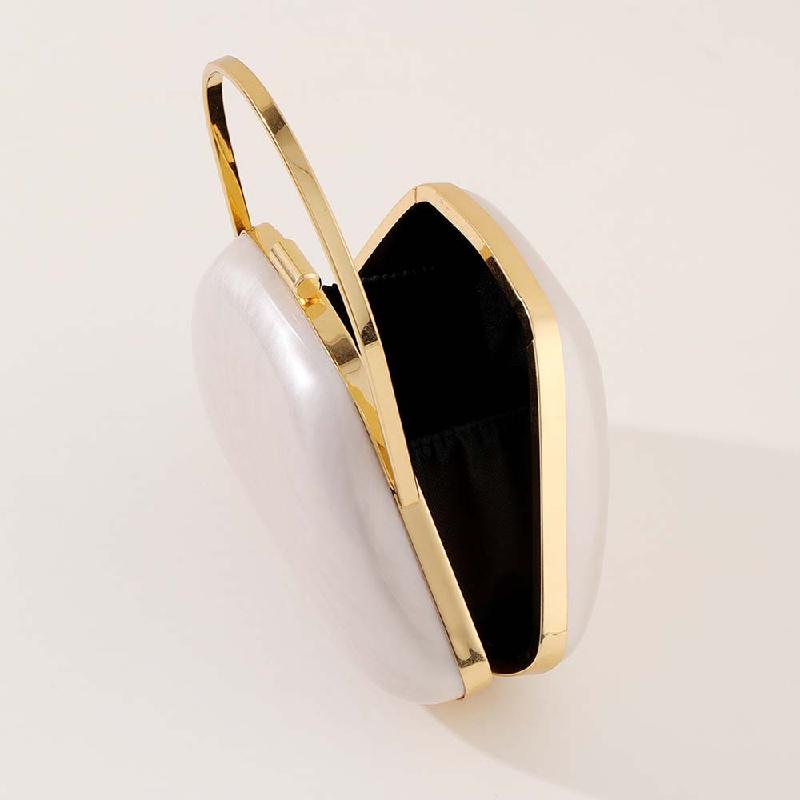 Hardware Clip Shoulder Bag New Handbag Evening Party Fashion Trendy Clutch Acrylic Crossbody Bags Pearl Korean Popular Luxury