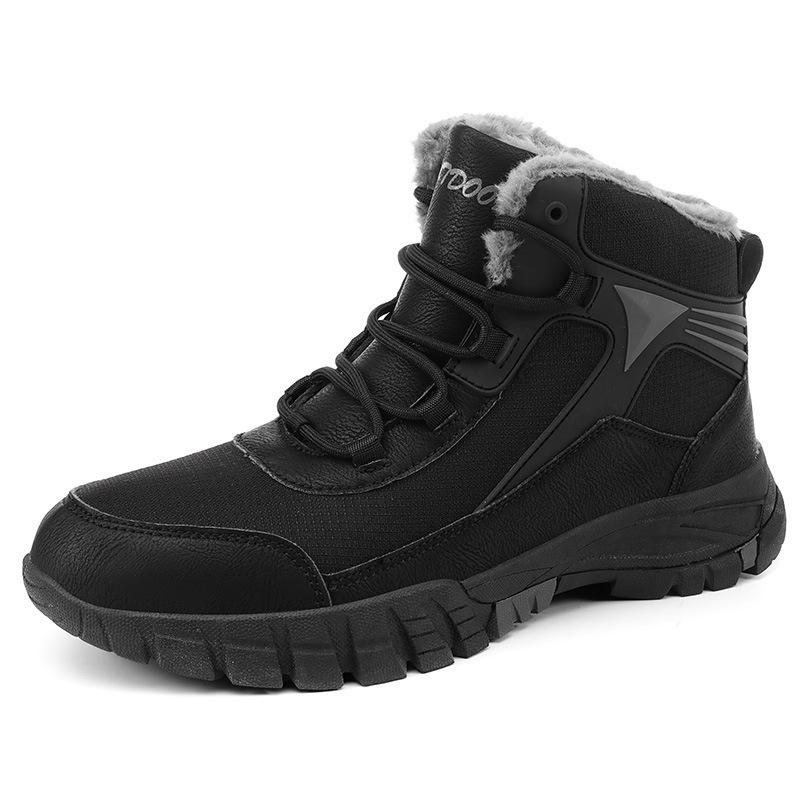 2025 new Northeast snow boots men's winter velvet thickened high-top outdoor cotton shoes non-slip large-size cotton boots