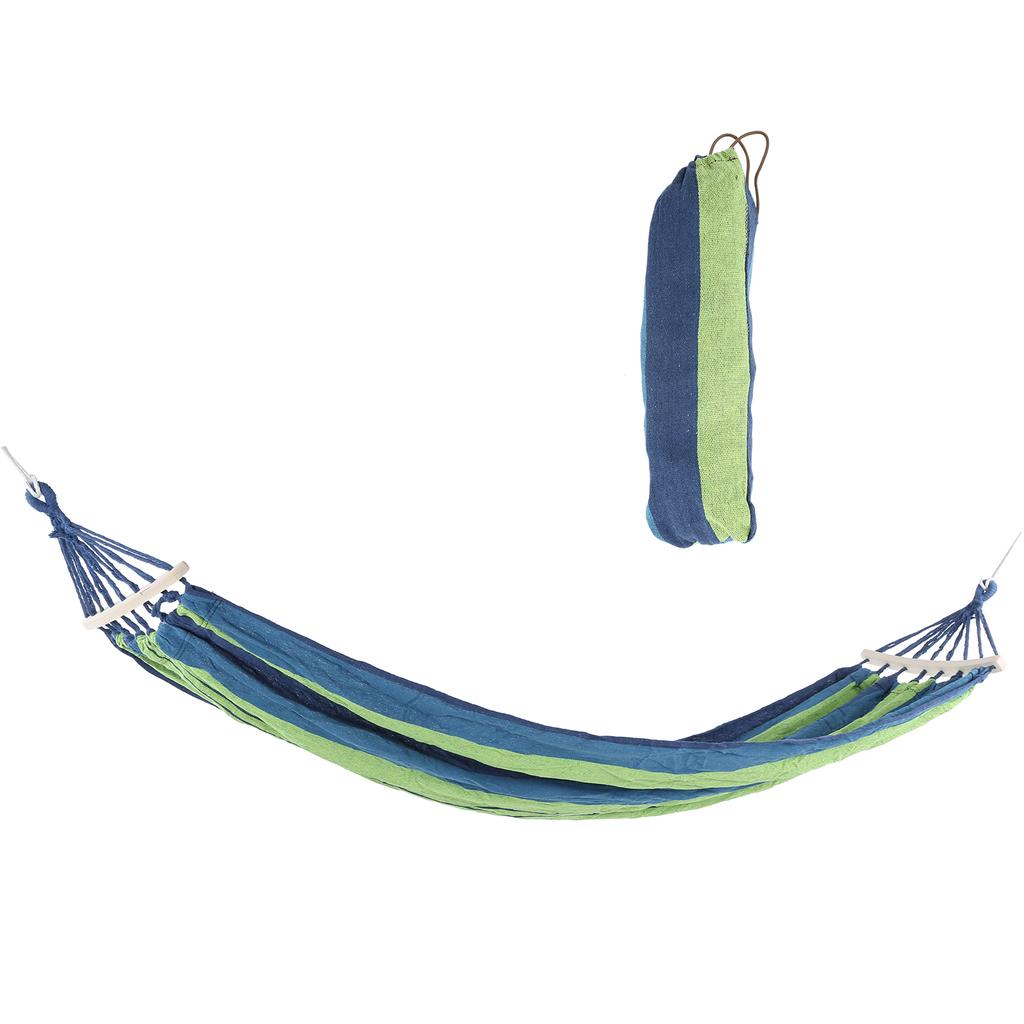 Lightweight Camping Hammock Portable Outdoor Travel Hammock with Hardwood Spreader BarBlue with Color Stripe