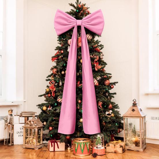 71 Inches Christmas Extra Large Velvet Bow Giant Xmas Tree Toppers Bows for Home Wreath Wall Backdrop Birthday Wedding Party Decoration