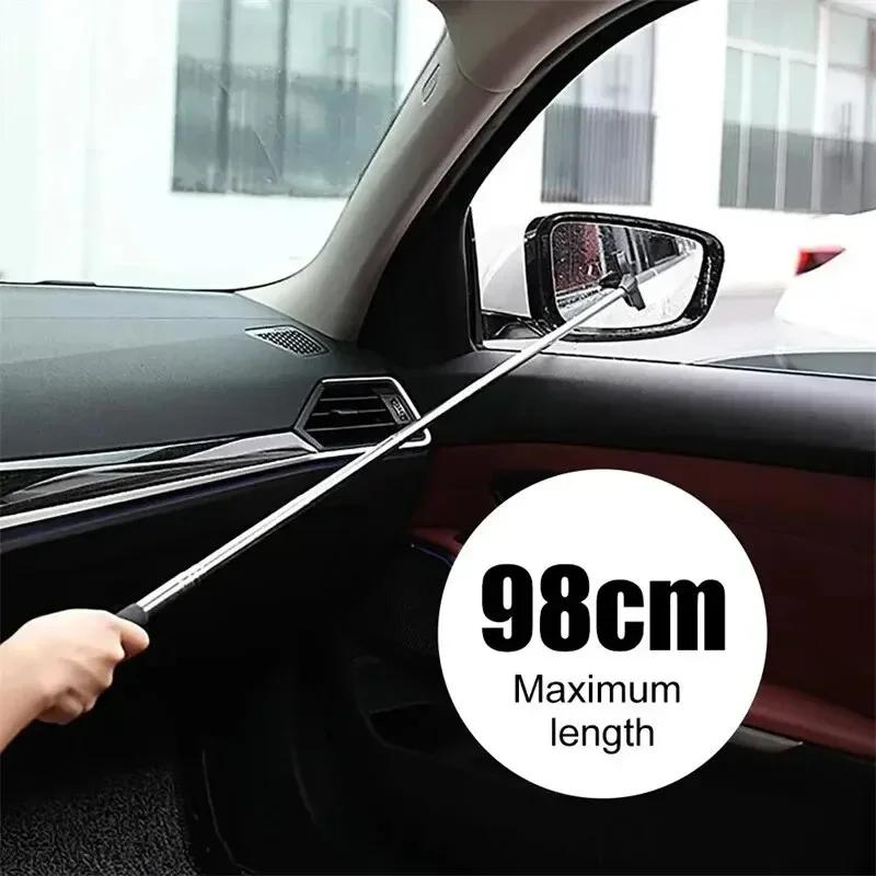 Car Side Mirror Portable Rainy Glass Window Cleaning Tool Wiper Telescopic Handle Squeegee Telescopic Rearview Mirror Squeegee