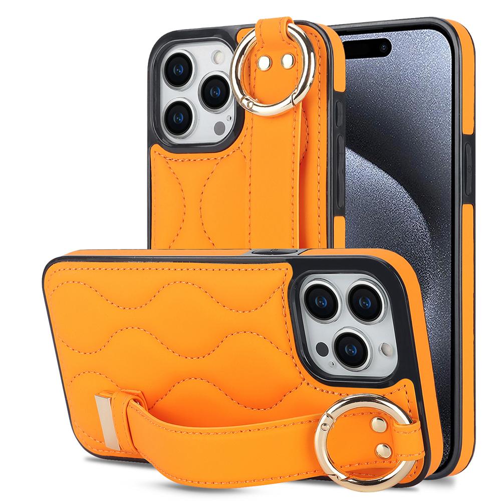 PU Leather Ring Wrist Strap Phone Case for IPhone 15 14 Plus 13 12 Mini 11 Pro Max X XS XR 7 8 Plus Holder Shockproof Cover
