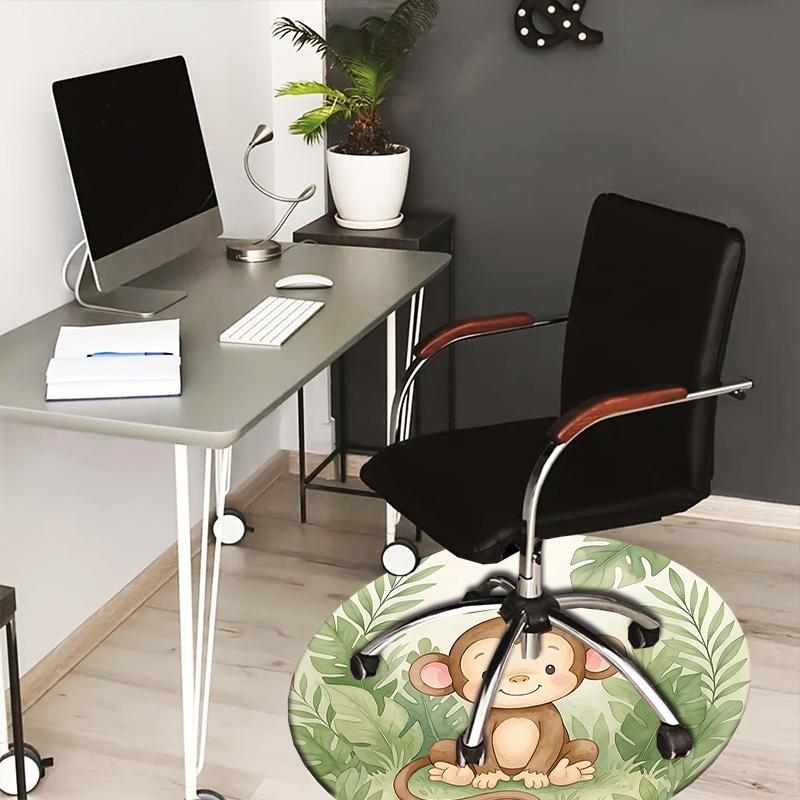 1PC Monkey Jungle Non-Slip Floor Round carpet, Office, family, bedroom, Large Area Rug Indoor Rugs,  Durable Polyester-Z0417