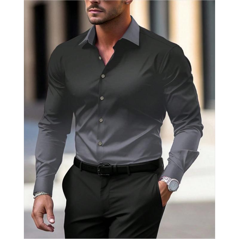 Gradient Men's Clothing Soft and Comfortable Men's Shirt Summer Hawaiian Shirt High Quality Men's Clothing Fashion Button Design