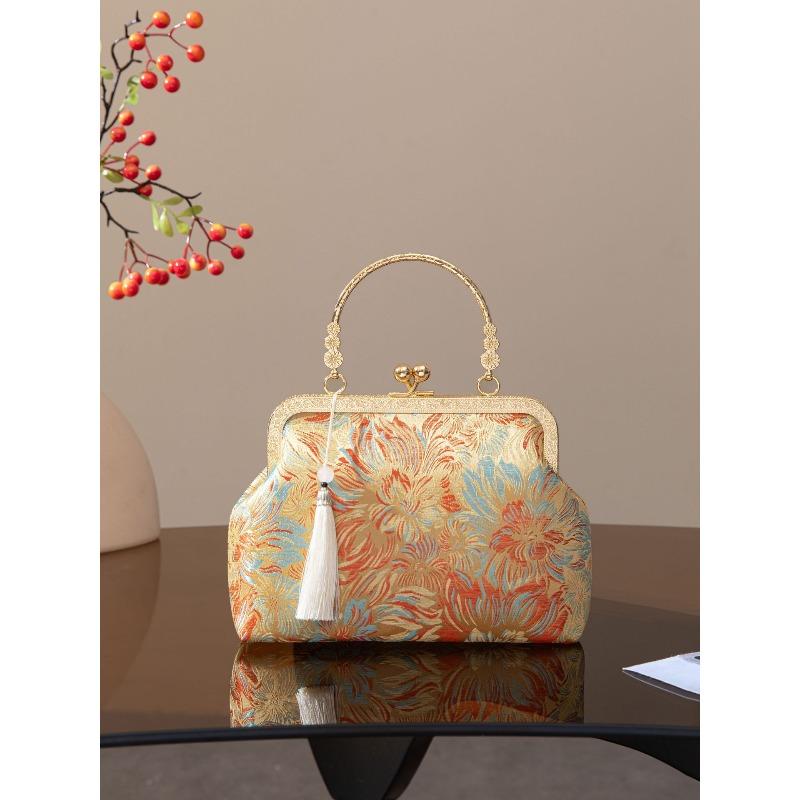 Сумка Новая Песня Цзиньбао Ретро Цветок Ципао Вечерняя Сумка Женская Сумка Через Плечо Цепочка Вечеринка Сумка