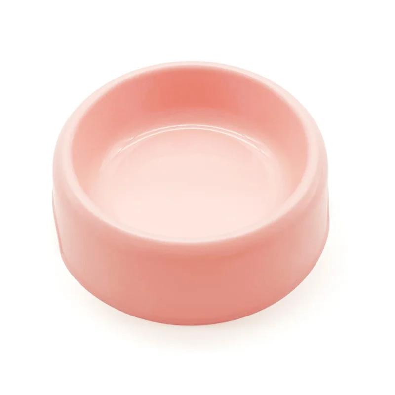 New Nordic Solid Color Style Pet Plastic Bowl Simple Round Mouth Dog Bowl Small Fresh Dog Food Set Cat Pet Bowl Dog Accessories