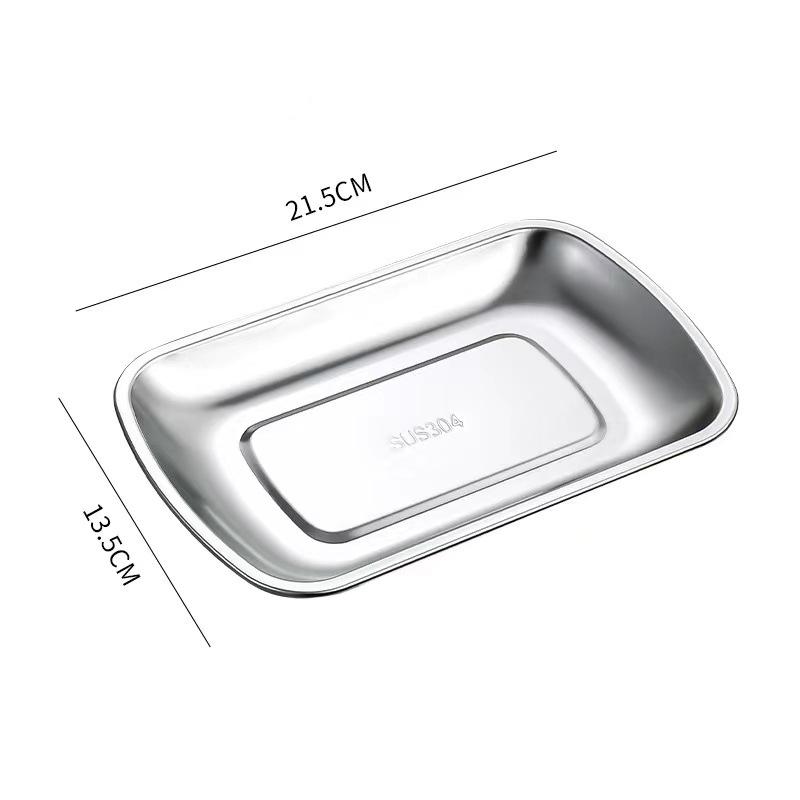 Rectangular Stainless Steel Storage Trays Non-Stick Cake Dessert Snack Dishes Barbecue Steak Plate For Food Kitchen Accessories