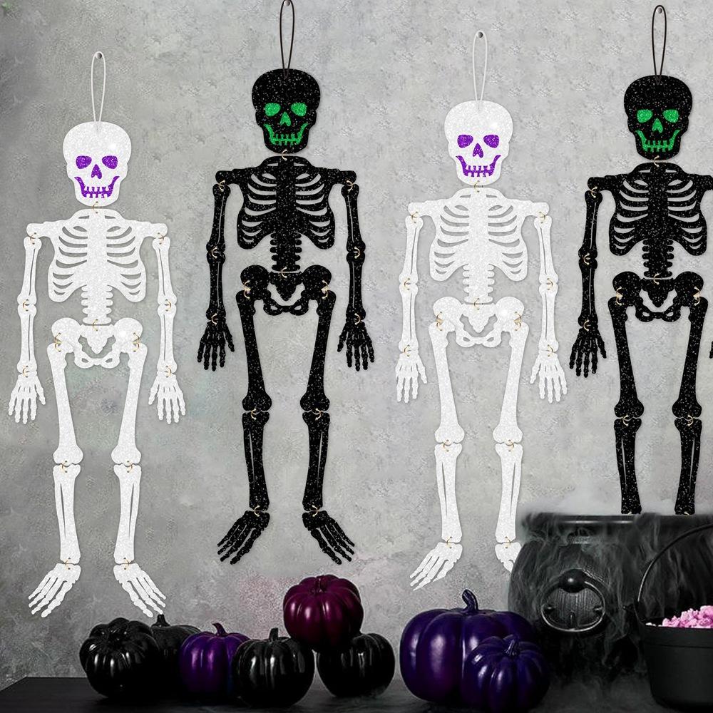Halloween party decoration items - Glowing Skull Halloween Decorative Hanging Items, Halloween House Decoration Setup for Halloween Ghost Festival+