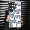 Cartoon Cute Shark Soft Phone Case For Samsung Galaxy S26 Ultra S25 Edge S24 FE S23 Plus S22 S21 + S20 Plating Anti-Fall Fundas