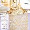Gold Table Runner Metallic Glitter Table Cloths Runner Metallic Roll Rectangle for Birthday Wedding Home Christmas Table Decor