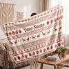Weihnachts-Bettdecke mit individuellem Namen, Flanell, warm, gemütlich, Überwurf, Heimdekoration, Weihnachtsgeschenk