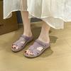 Anti-slip Shoes, Large Size, Platform Heels, Women's Lightweight Slippers with Soles