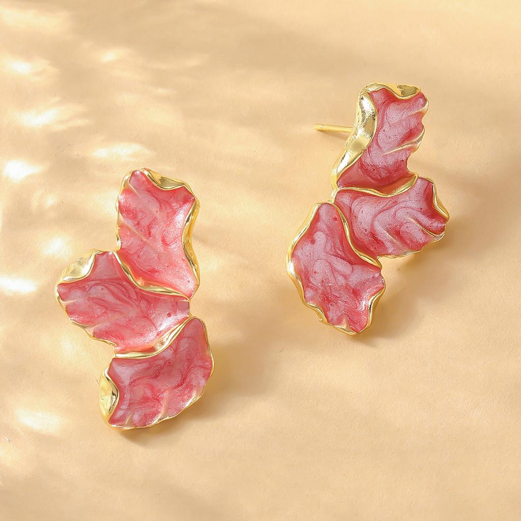 2 Stück Damenmode Unregelmäßige Blumenohrringe Zirkon-Accessoires Geeignet für Date, Party, Festivalgeschenke