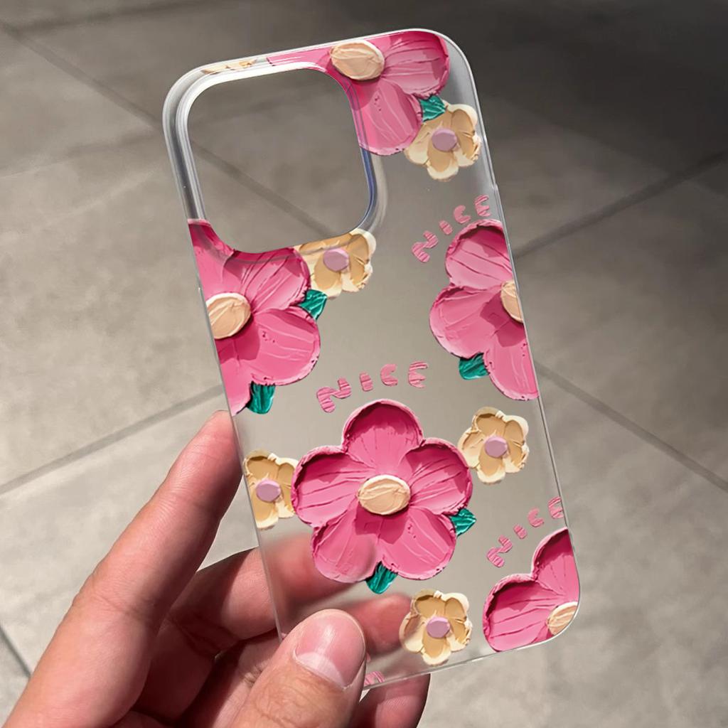 Oil Painting Flower Phone Case For iPhone 16 Case iPhone 14 13 12 11 15 Pro Max 13 12 Mini 7 8 Plus X XS XR SE2 Soft TPU Cover