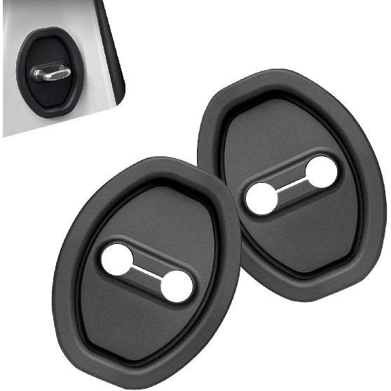 MLY 2 PCS Car Door Latch Lock Cover, Silicone Car Door Latch Covers, Self-Adhesive Anti-Rust Noise Protector Dampers, Doors Look Latch Guard Interior
