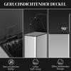Trash Can 20L, Soft-Close Lid, Deodorant Compartment, Fingerprint-Proof, Stainless Steel, Silver