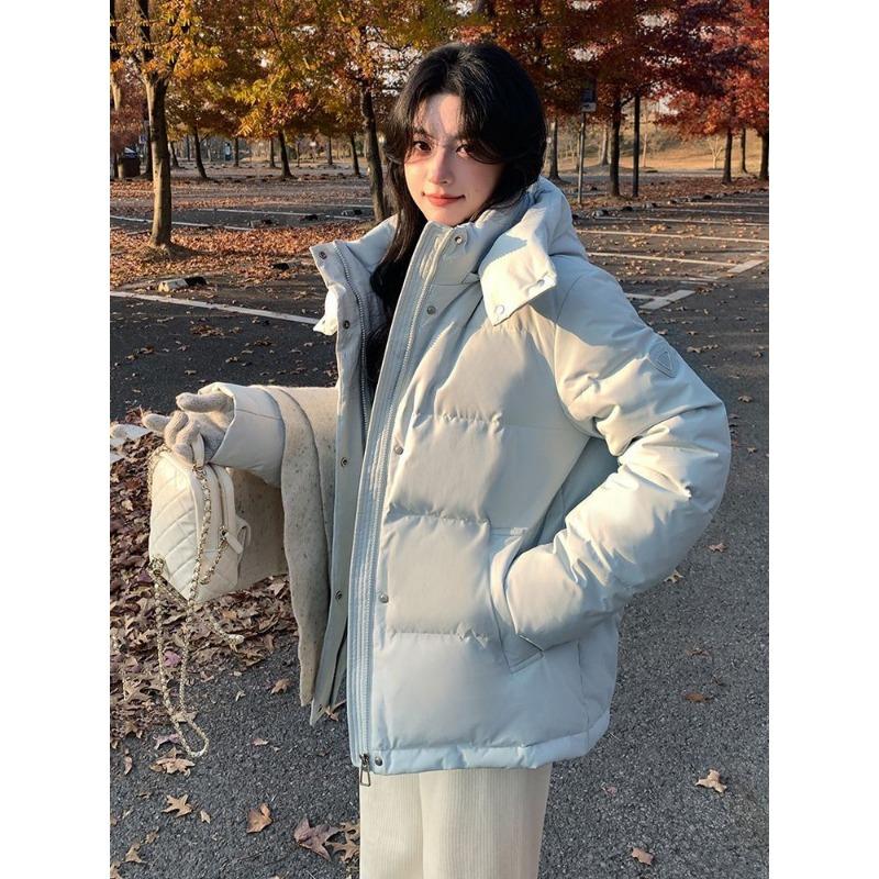Winter Short Down Jacket Women Loose Fit Thickened Warm Puffer Coat Casual Parka