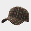 British style simple retro plaid woolen baseball cap autumn and winter outdoor fashion literary and leisure thermal cap