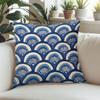 Blue Fan square Jacquard Pillow Cover for Sofa Office Waist Cushion Cover Home Decorative Pillowcase