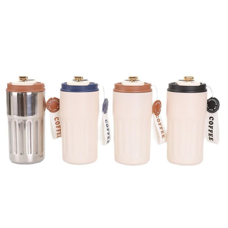 316 Stainless Steel Smart Temperature Display Insulated Coffee Cup with Portable Lifting Rope - Unisex Gift for Students and Couples