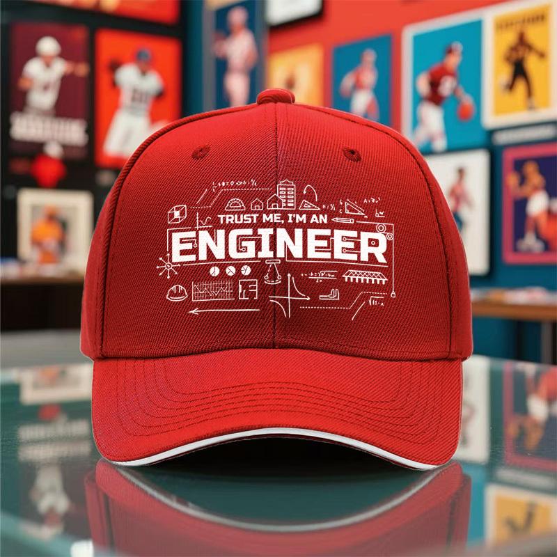 1pc Engineer Graphic Baseball Cap  Lightweight Breathable Hat with Adjustable Strap Appropriate for Any Season