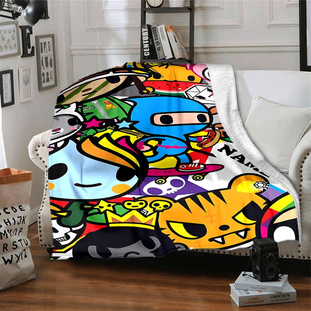 Custom Name Tokidoki Theme Printed Blanket - Perfect for Couch, Bed, Travel & Outdoor Use | Machine Washable, Cozy & Durable.