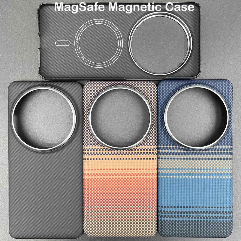 Magsafe Case For Xiaomi 15 Ultra Carbon Fabric Fiber Aramid Case For Xiaomi 15 Pro/15 Magnetic Magnets Cover Shell