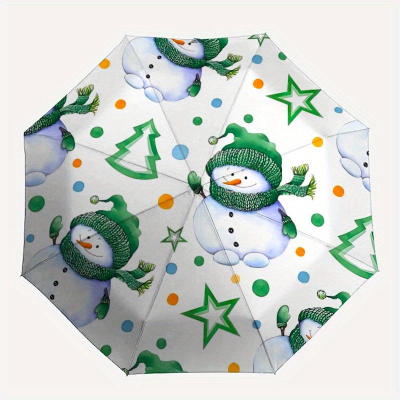 

1pc Snowman Christmas Automatic Open/close, All-Season Portable Folding Umbrella for Friends, Travel, Everyday, Events yy250812198