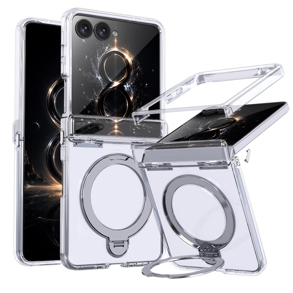 360 Rotating Magnetic Kickstand Skin Feel Case for Samsung Galaxy Z Flip 8 Shockproof for Magsafe Axis Protection Slim fit Cover