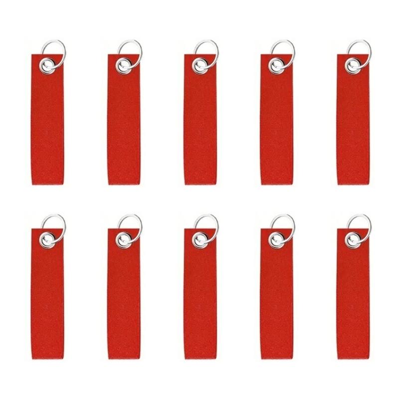 10 st Färgrika Tomma Filtnyckelringar med Stark Filt och Metallringar för Personliga Nyckelringstillbehör