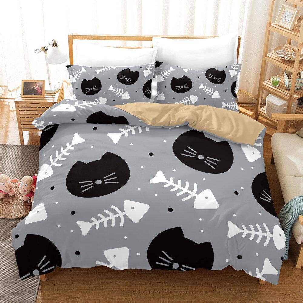 

Thickened Kit Sanded Three-Piece Quilt Cover 3D Digital Printing UK 135*200cm