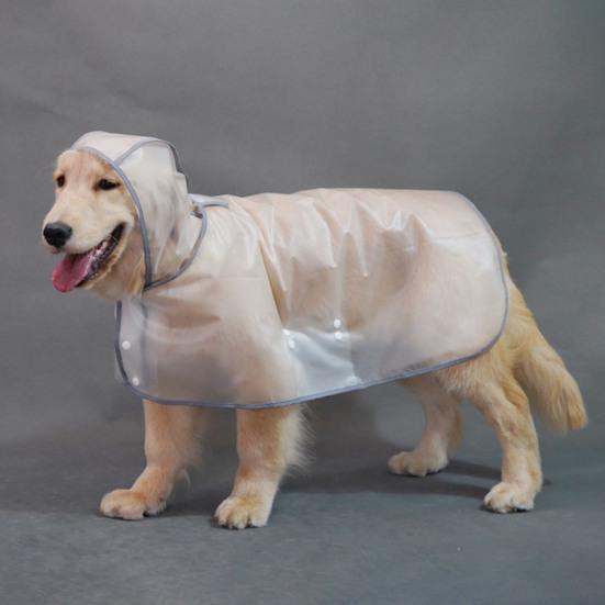 Průhledný psí pláštěnka Vodotěsné pončo pro mazlíčky Pláštěnka s kapucí s otvorem na vodítko pro štěňata Malé až velké psy