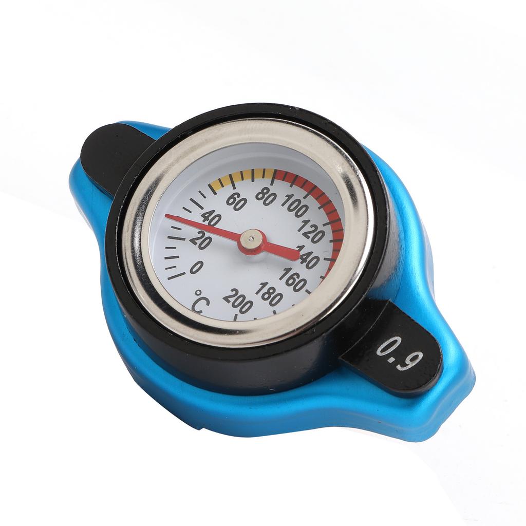 Aluminum Alloy Radiator Cap with Temperature Gauge Pressure Adjustment Leakproof Universal for Car