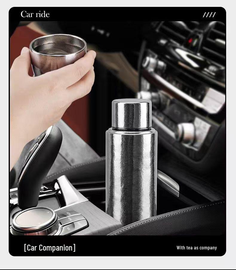 Pure Titanium Insulated Water Cup with Tea Separator – Elegant Business Gift Set